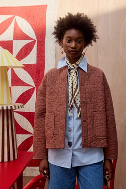 Mocha Brown Floral Quilted Jacket £95