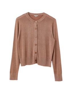 Mocha Brown Shimmer Crew Neck Cardigan £58 €76