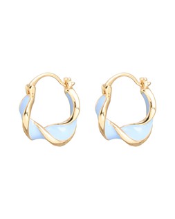 Nala Blue Enamel Twist Hoop Earrings £14.50 €19