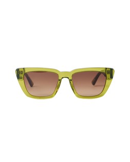 Olive Green Angled Square Spliced Tort Arms Acetate Sunglasses £59.50