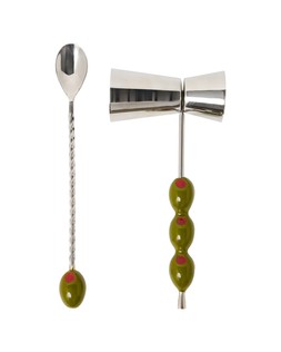 Olive Silver Metal Bartool Set of Two £24.50
