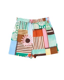 Patched Sun Print Tie Waist Shorts £55 €72