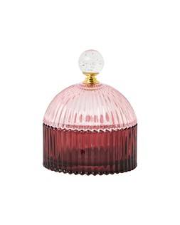 Pink & Burgundy Bubble Top Glass Storage Pot £16 €21