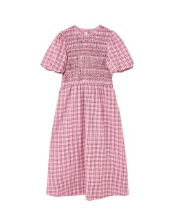 Pink Check Smocked Midi Dress £85 €115