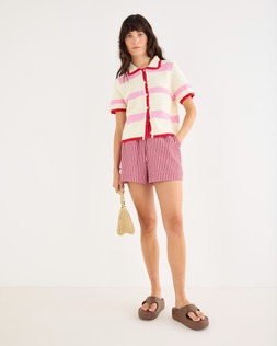 Pink & Red Striped Seersucker Shorts £60 €78