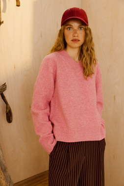 Pink V-Neck Knitted Jumper £60