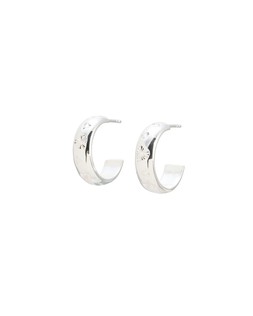 Priya Engraved Heart Silver Plated Hoop Earrings £45