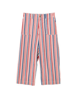 Red & Blue Striped Cropped Wide Leg Jeans £75 €98