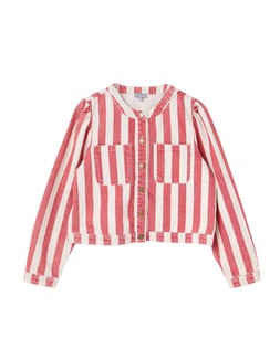 Red & Ecru Striped Denim Jacket £78