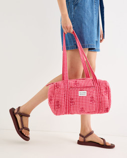 Red & Pink Gingham Cherry Embroidered Quilted Bag £48 €63