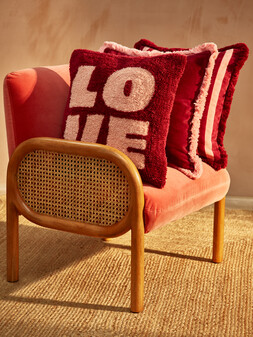 Red & Pink Love Tufted Cushion Cover 45x45cm £29.50