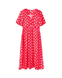 Red & Pink Polka Dot V-Neck Midi Dress £80 €104