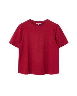 Red Puff Sleeve Slub T-Shirt £35 €45.50