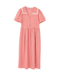 Red & White Gingham Sailor Collar Midi Dress £85 €115