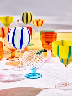 Riera Blue Striped Gin Glasses Set of Two £28
