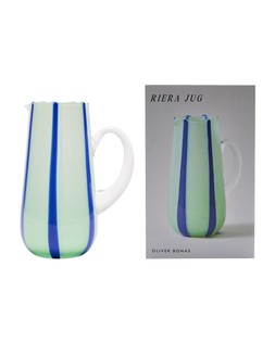 Riera Blue Striped Glass Jug £24.50