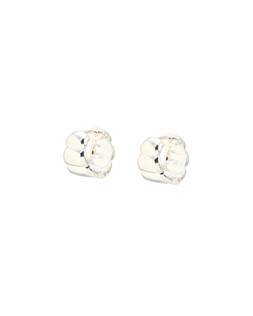 Rosa Ridged Silver Plated Clicker Hoop Earrings £42
