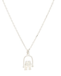 Rosy Lovebirds Charm Silver Pendant Necklace £52