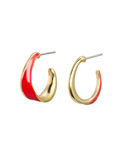 Roxanne Mini Twisted Red Hoop Earrings £14.50 €19