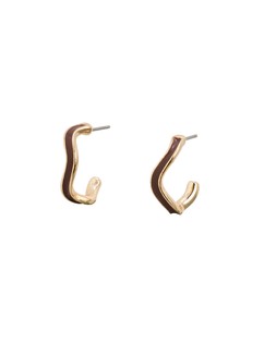 Roxie Brown Enamel Hoop Earrings £18.00 €23.50