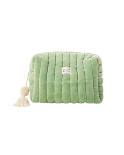 Sage Green Quilted Velvet Wash Bag £25