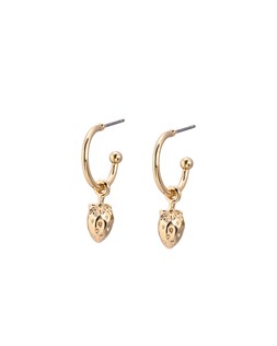 Silvie Gold Strawberry Charm Drop Hoop Earrings £14.50