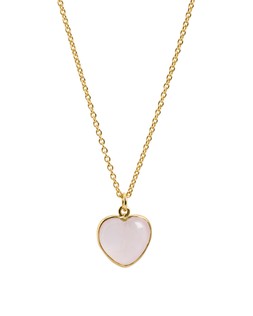 Sorcha Rose Quartz Inlay Heart Charm Gold Plated Pendant Necklace £65.00 €85.00