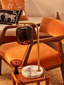 Tortuga Glass & Marble Table Lamp & Shade £85