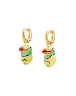 Uma Parrot Charm Drop Huggie Earrings £18 €23.50