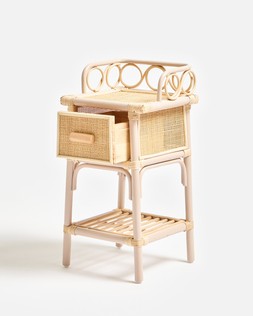 Vero Pink Rattan Bedside Table £170