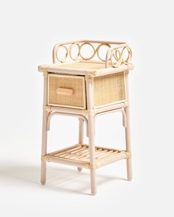 Vero Pink Rattan Bedside Table £170