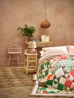 Vero Pink Rattan Bedside Table £170