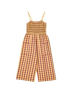 Yellow & Brown Checked Strappy Cropped Jumpsuit £75 €98