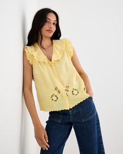 Yellow Cutwork Scalloped Blouse £58 €76