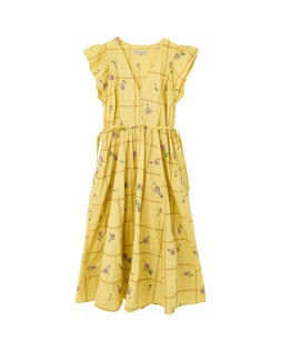 Yellow Floral Cross Stitch Embroidered Midi Dress £95 €125
