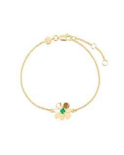 Zaria Green Onyx Flower Charm Gold Plated Chain Bracelet £38.00 €49.50