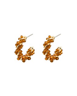 Zella Brown Beaded Hoop Earrings £16.50 €21.50