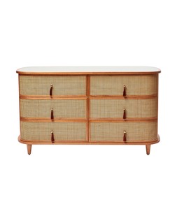 Kinship Rattan Sage Green Double Chest of Drawers