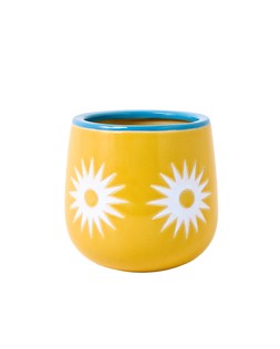 Sun Yellow Ceramic Plant Pot Medium