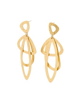 Carmen Hammered Charms Gold Tone Statement Earrings £24