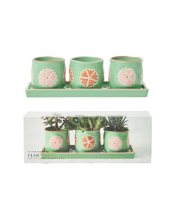 Floral Mini Plant Pot Set of 3
