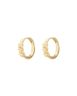 Tiny Triple Star Gold Plated Huggie Earrings £29.5