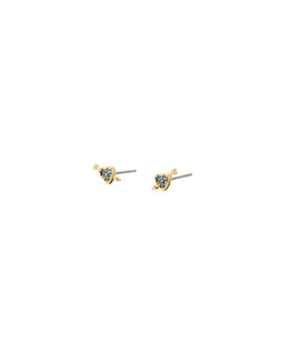 Amara Blue Stone Arrow & Heart Stud Earrings