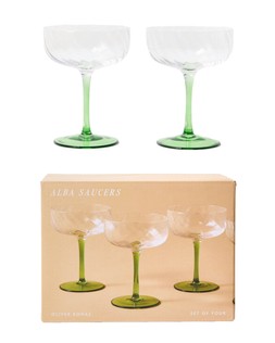 Alba Green Champagne Saucers Set of Four £29.5