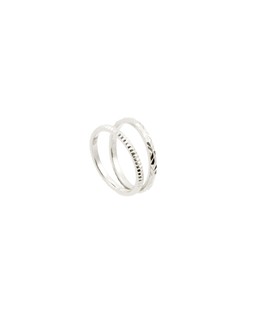 Anita Ridged Texture Silver Stacking Rings Set of Two £45