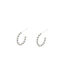 Ariella Bobble Shape Silver Hoop Earrings Small £38
