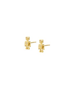 Ava Cubic Zirconia Robot Gold Plated Stud Earrings £29.50