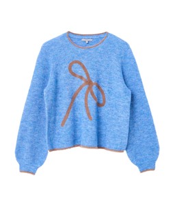 Blue & Brown Bows Crew Neck Knitted Jumper £68