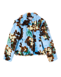 Blue Floral Faux Fur Coat £100