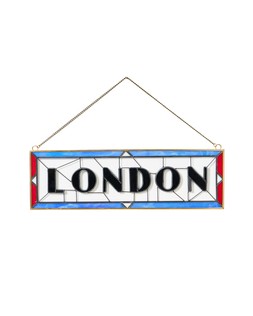 Blue & Red London Stained Glass Wall Art £39.50